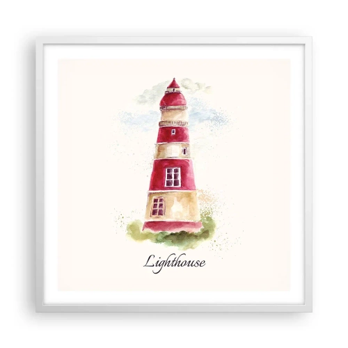 Plagát v bielom ráme - Tu je vždy počasie - 60x60 cm