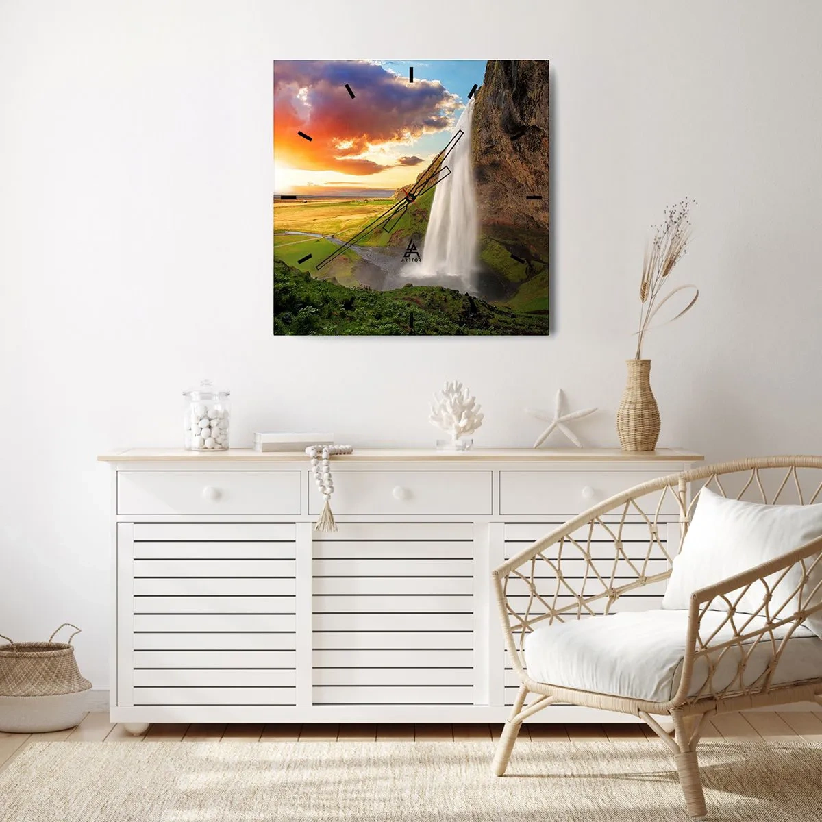 Nástenné hodiny - Vrchol islandského leta - 40x40 cm