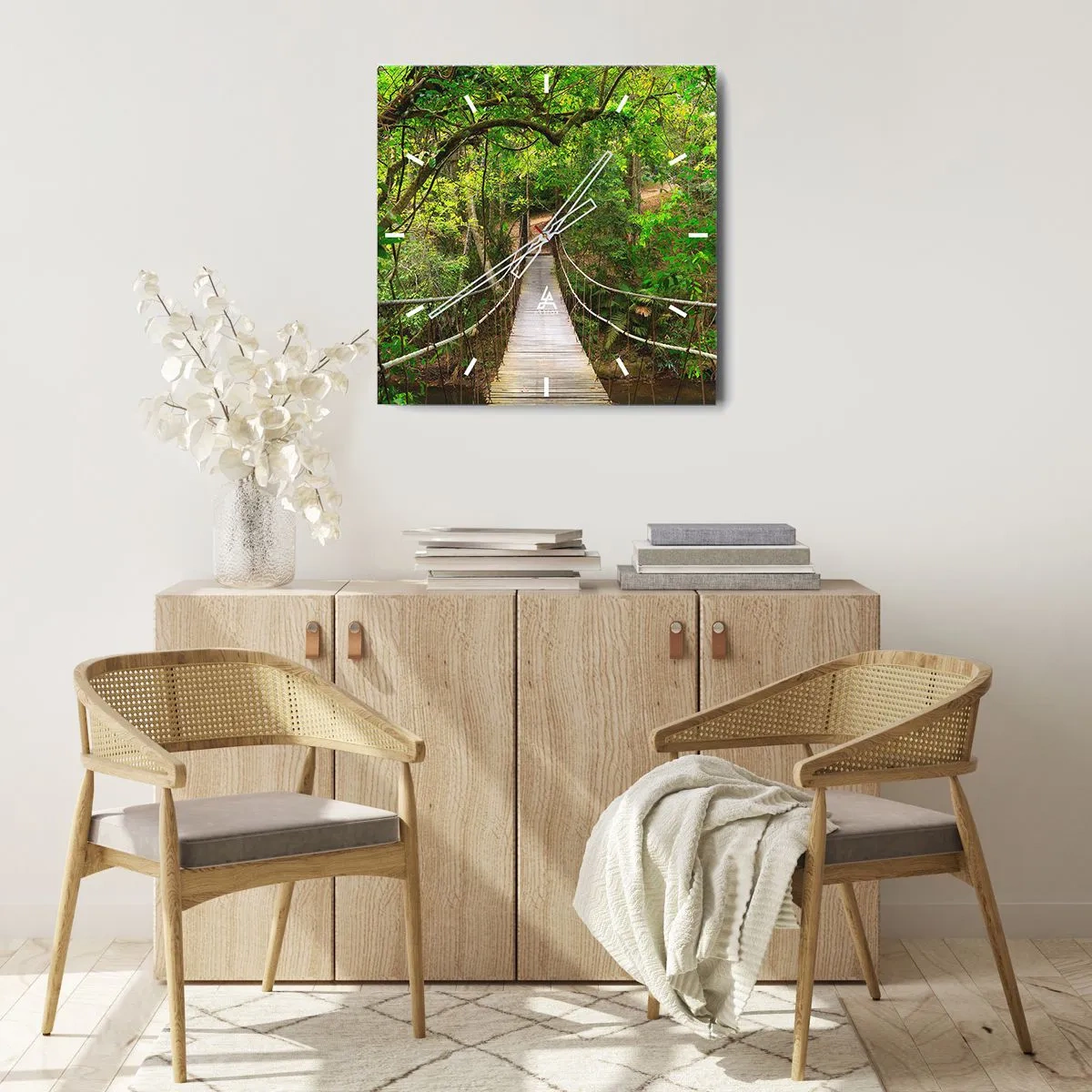 Nástenné hodiny - Lebo na záhrade rastú popínavé rastliny - 30x30 cm