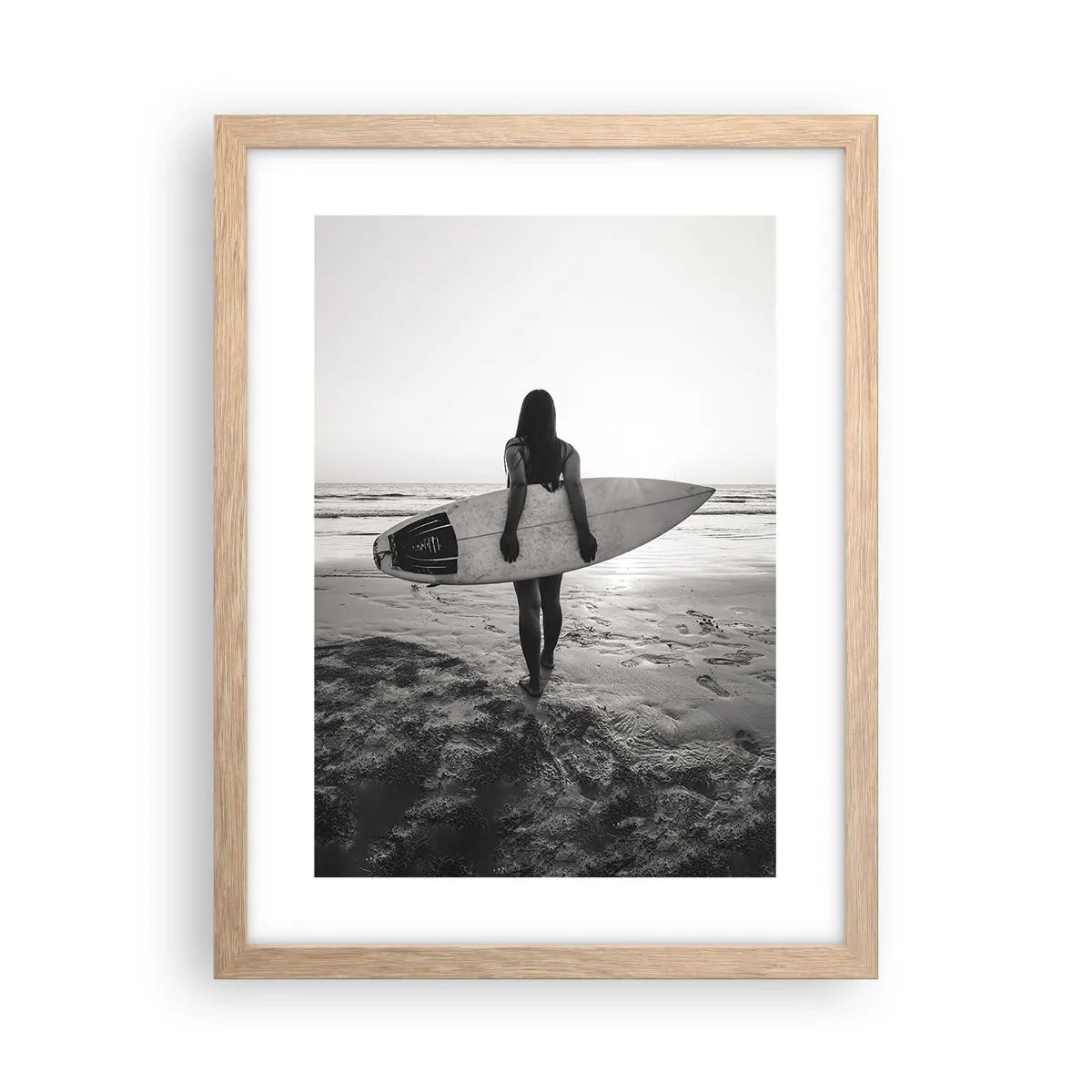 Plagát v ráme zo svetlého duba - Dcéra morskej vlny - 30x40 cm