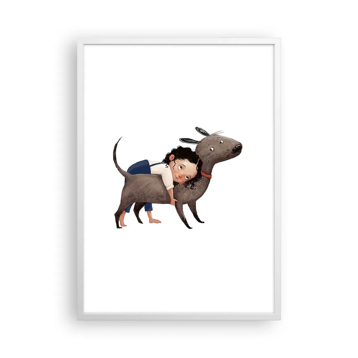 Plagát v bielom ráme - Najlepší priatelia - 50x70 cm