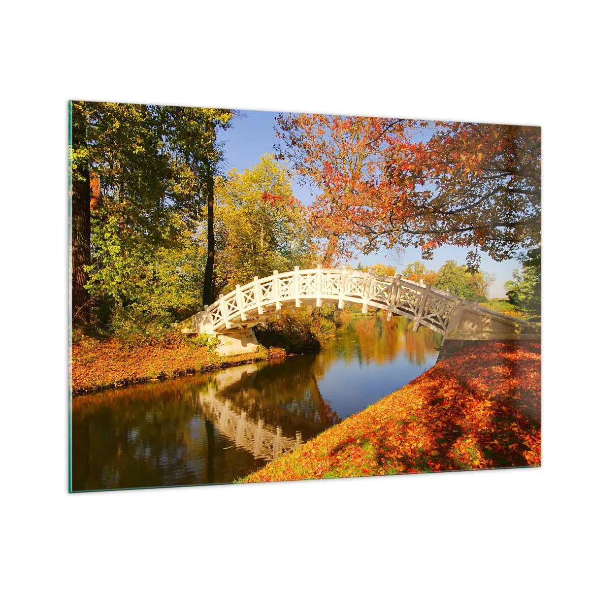 Obraz na skle - Na bielom mostíku vzdychov - 100x70 cm