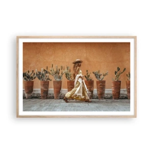 Plagát v ráme zo svetlého duba - V hippie štýle - 91x61 cm