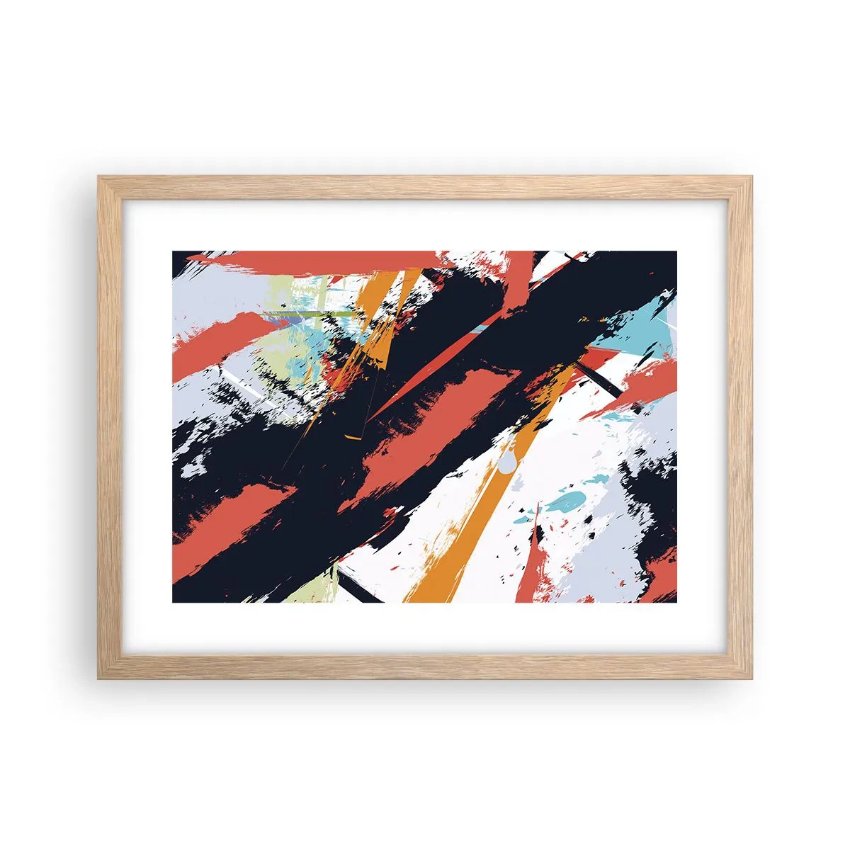 Plagát v ráme zo svetlého duba - Dynamická kompozícia - 40x30 cm