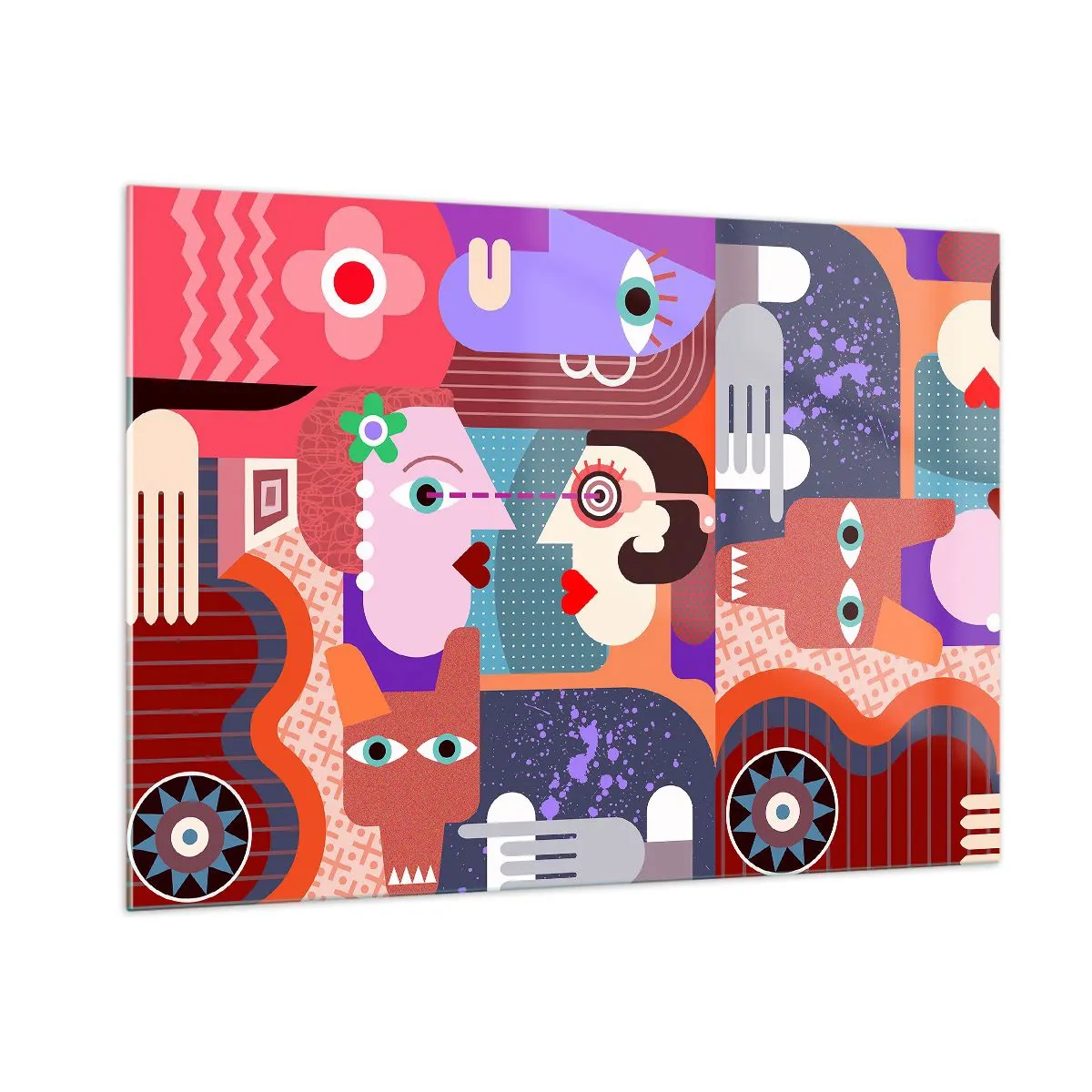 Obraz na skle - Tvárou v tvár - 100x70 cm