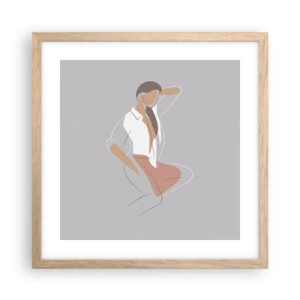 Plagát v ráme zo svetlého duba - Obrys pôvabu - 40x40 cm