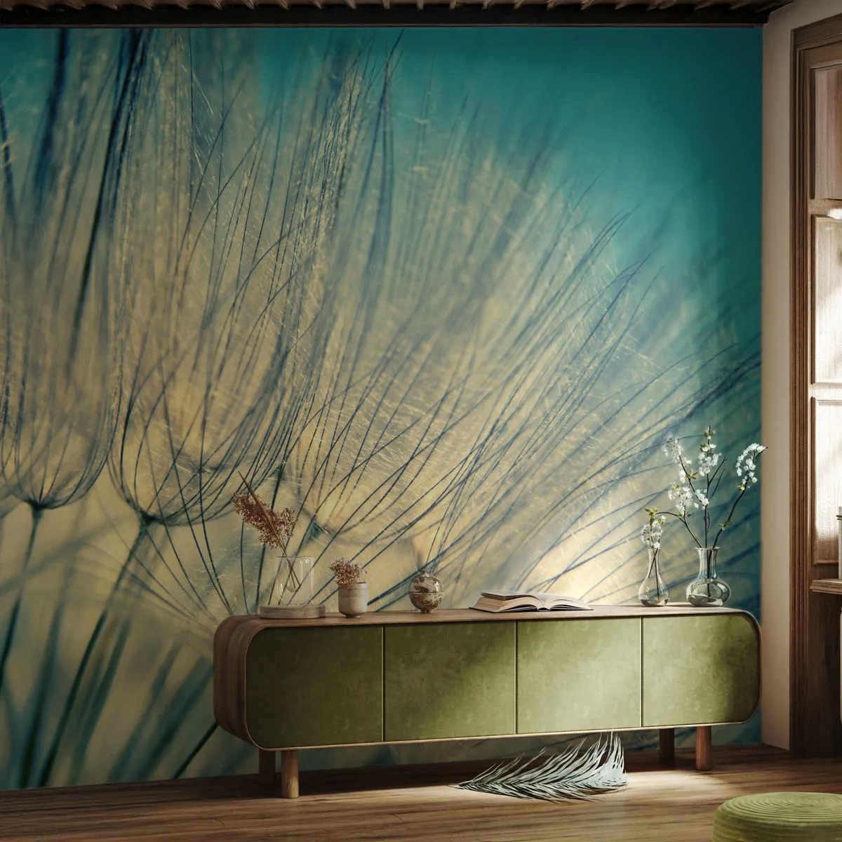 Fototapeta Standard Eco - Čakanie na vietor - Púpava, Lúka, Príroda - 200x140 cm