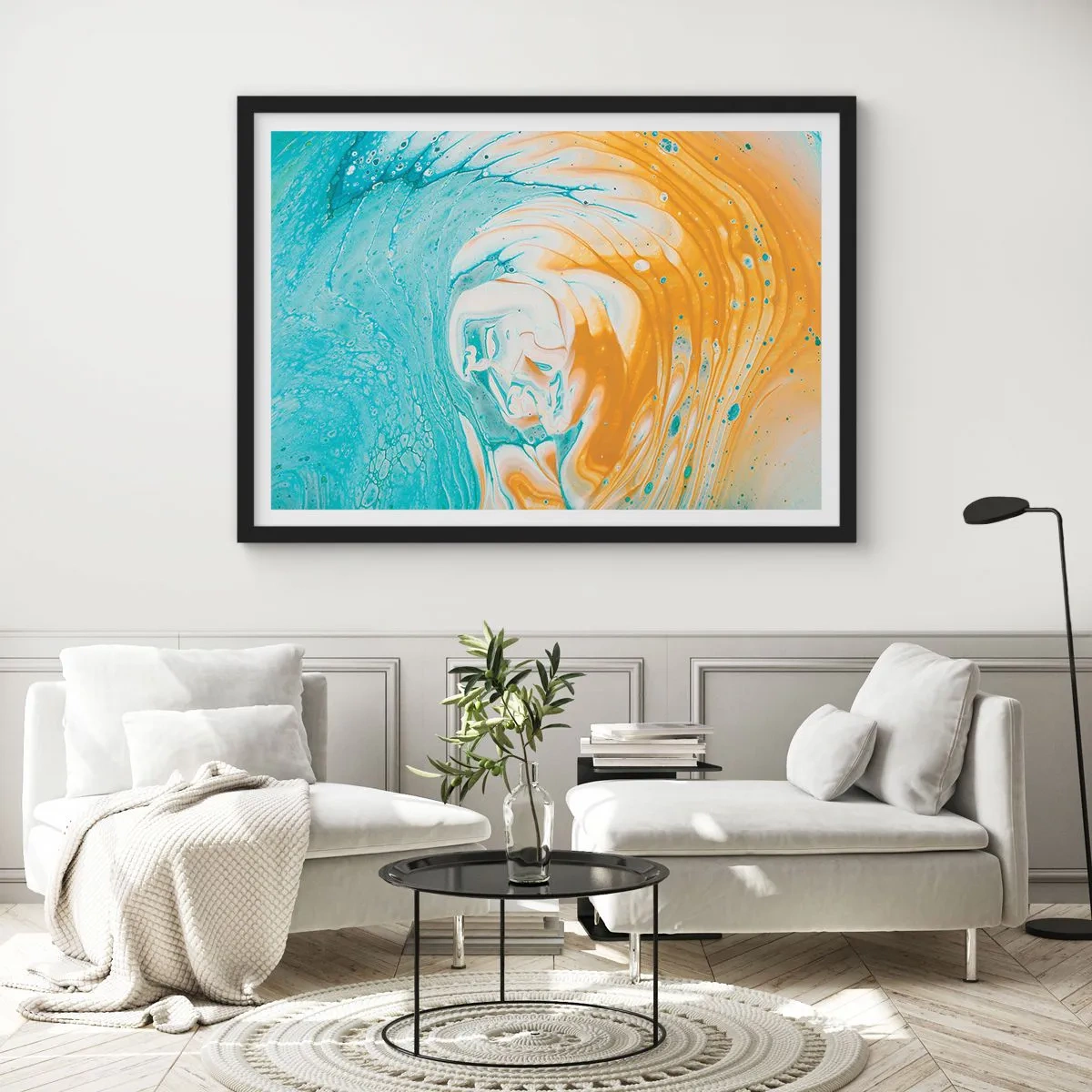 Plagát v čiernom ráme - Pastelový vír - 91x61 cm