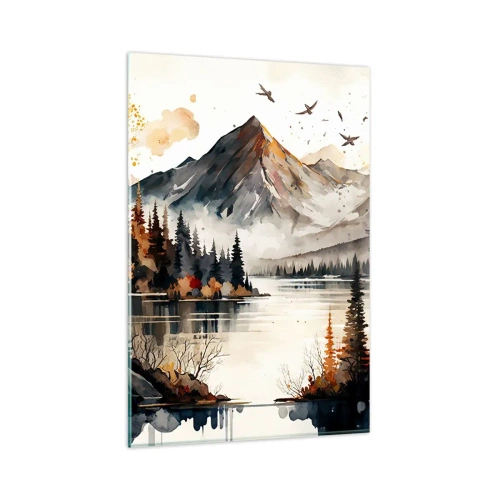Obraz na skle - Zlatá jeseň na horách - 80x120 cm