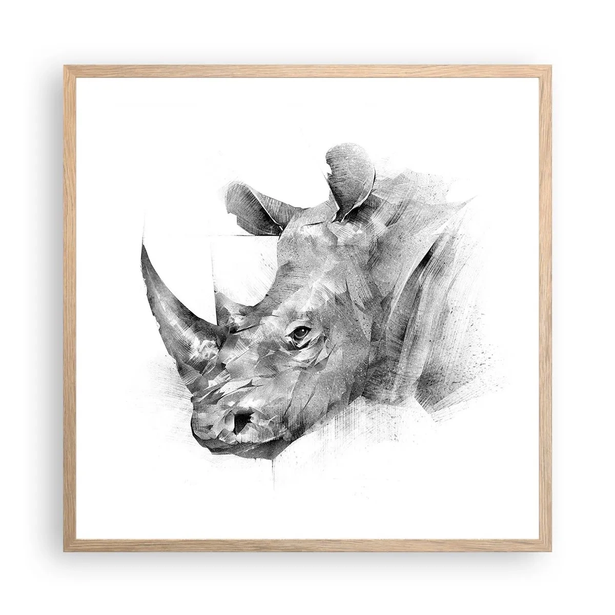 Plagát v ráme zo svetlého duba - Africký portrét - 60x60 cm