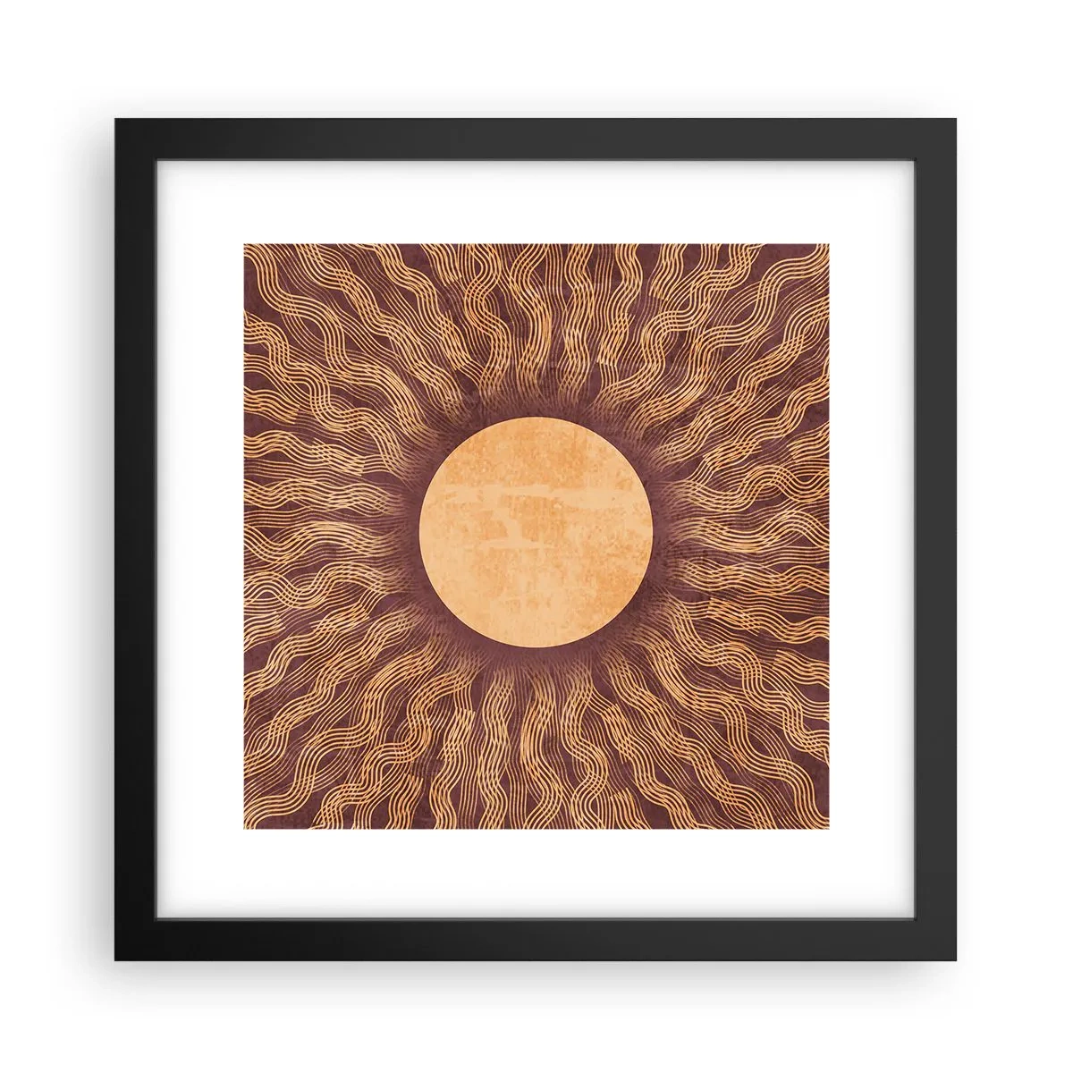 Plagát v čiernom ráme - Ikona slnka - 30x30 cm