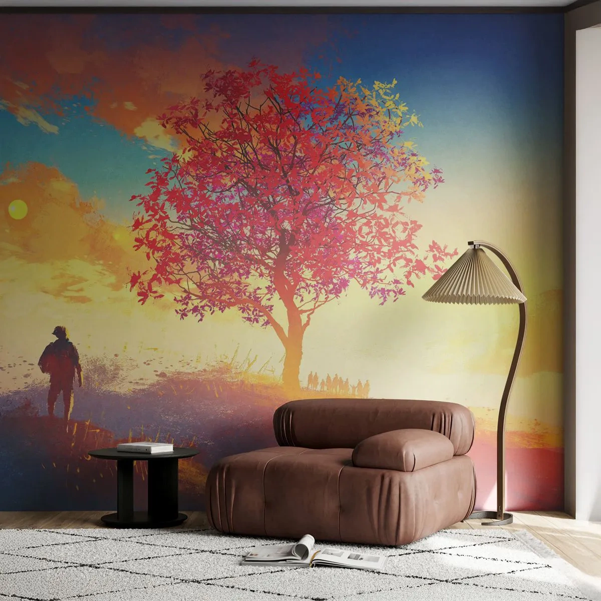 Fototapeta Premium Sand - Pútnik pri cieli - Krajina, Strom, Tulák - 100x70 cm