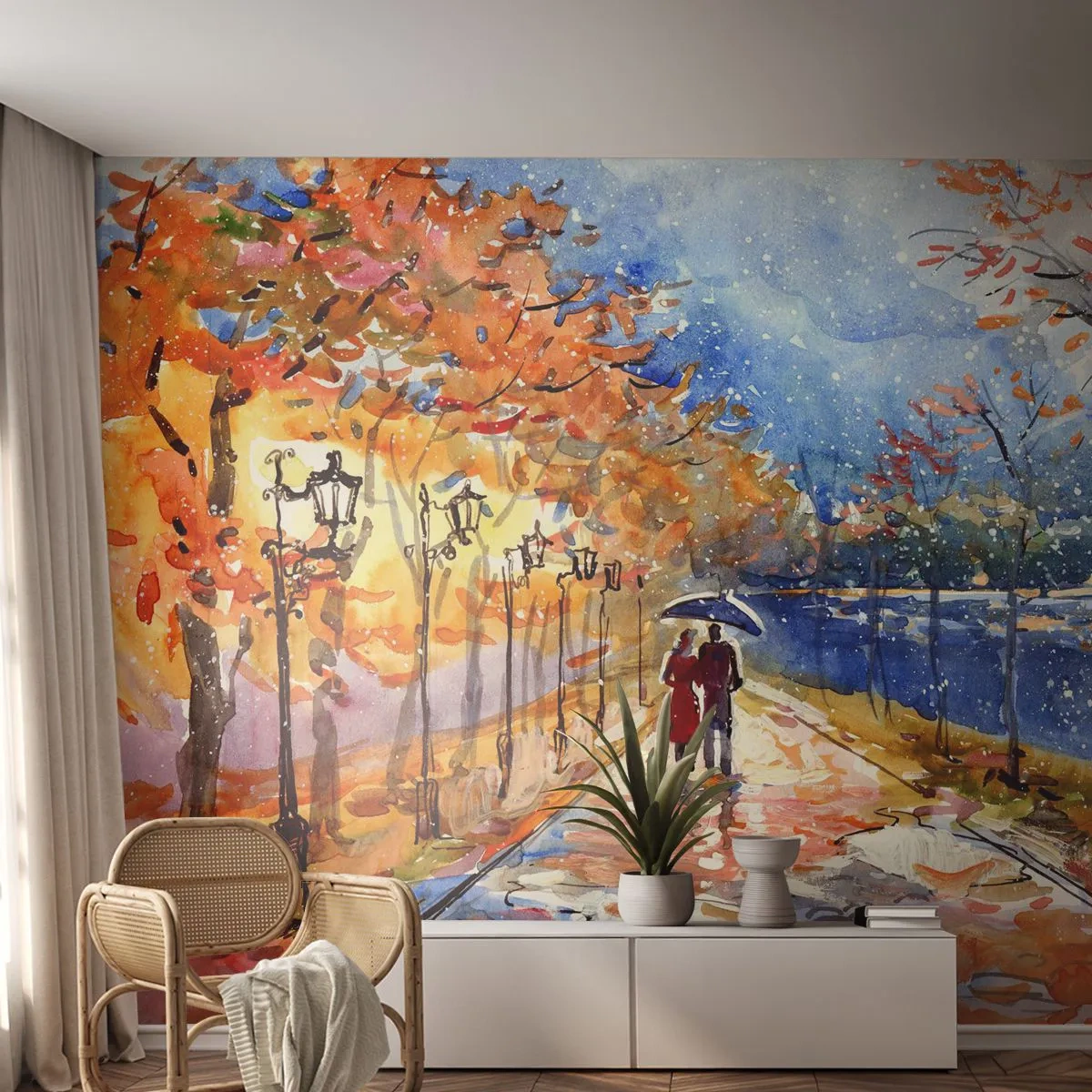 Fototapeta Premium Sand - Spoločne k hranici času - Krajina, Park Avenue, Stromy - 100x70 cm