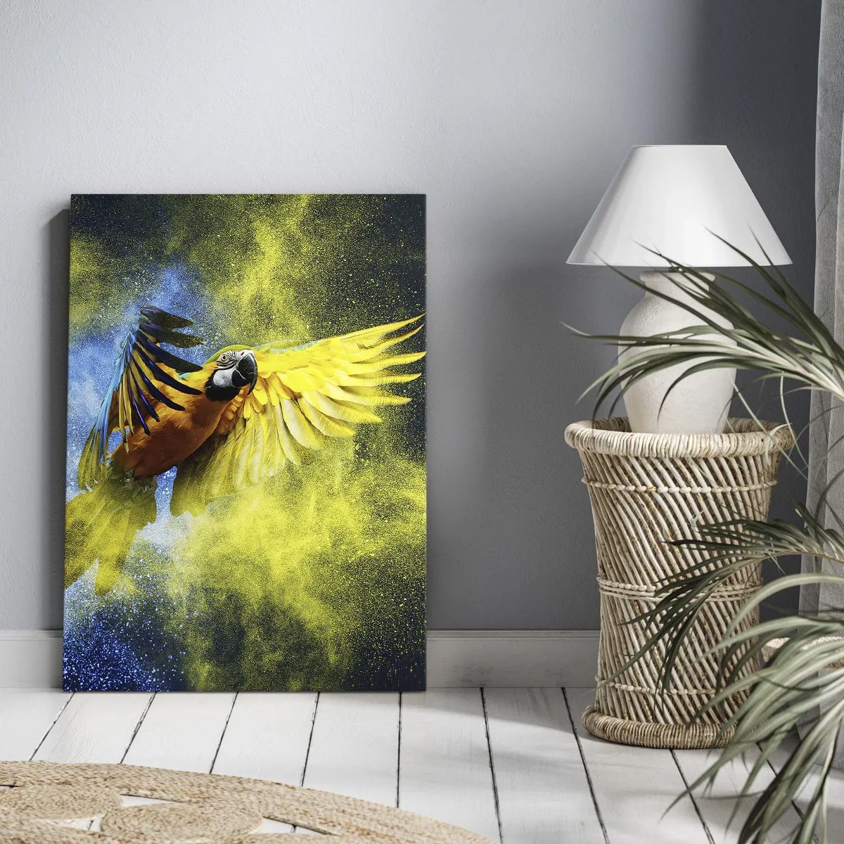 Obraz na plátne - V modro-zlatom prachu - 80x120 cm