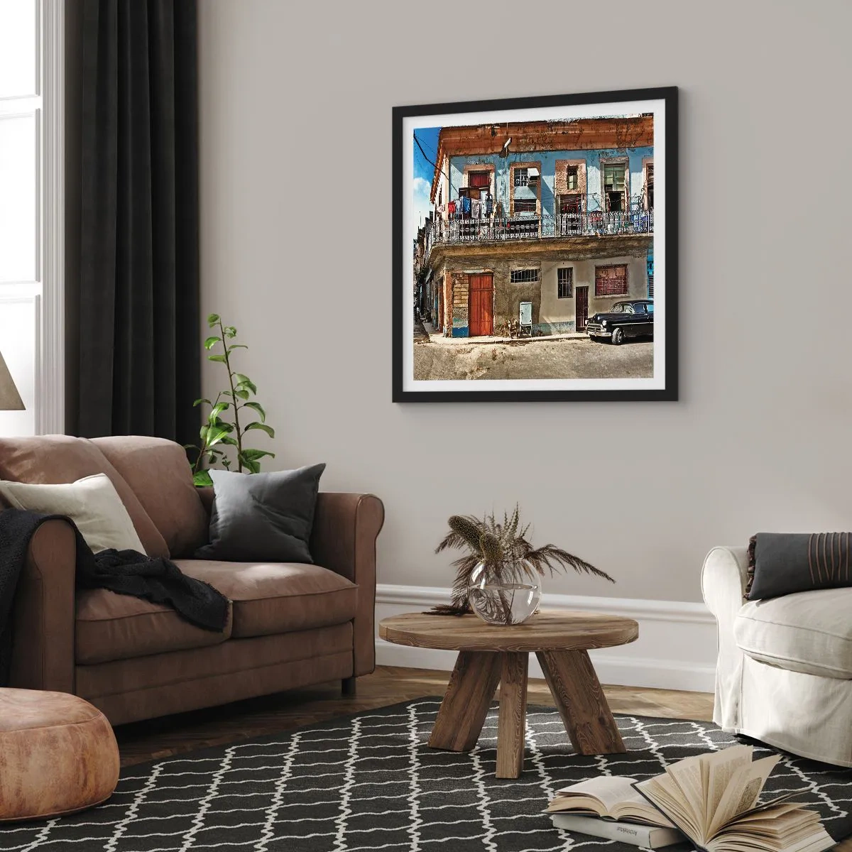 Plagát v čiernom ráme - Havajský nádych - 60x60 cm