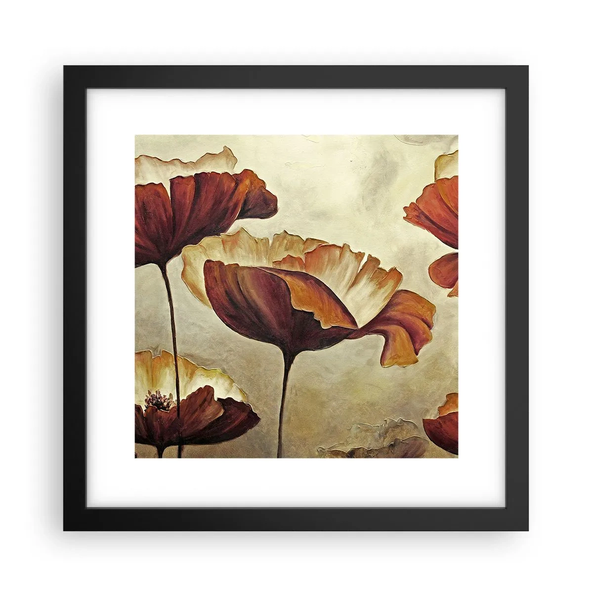 Plagát v čiernom ráme - Lán lúky - 30x30 cm