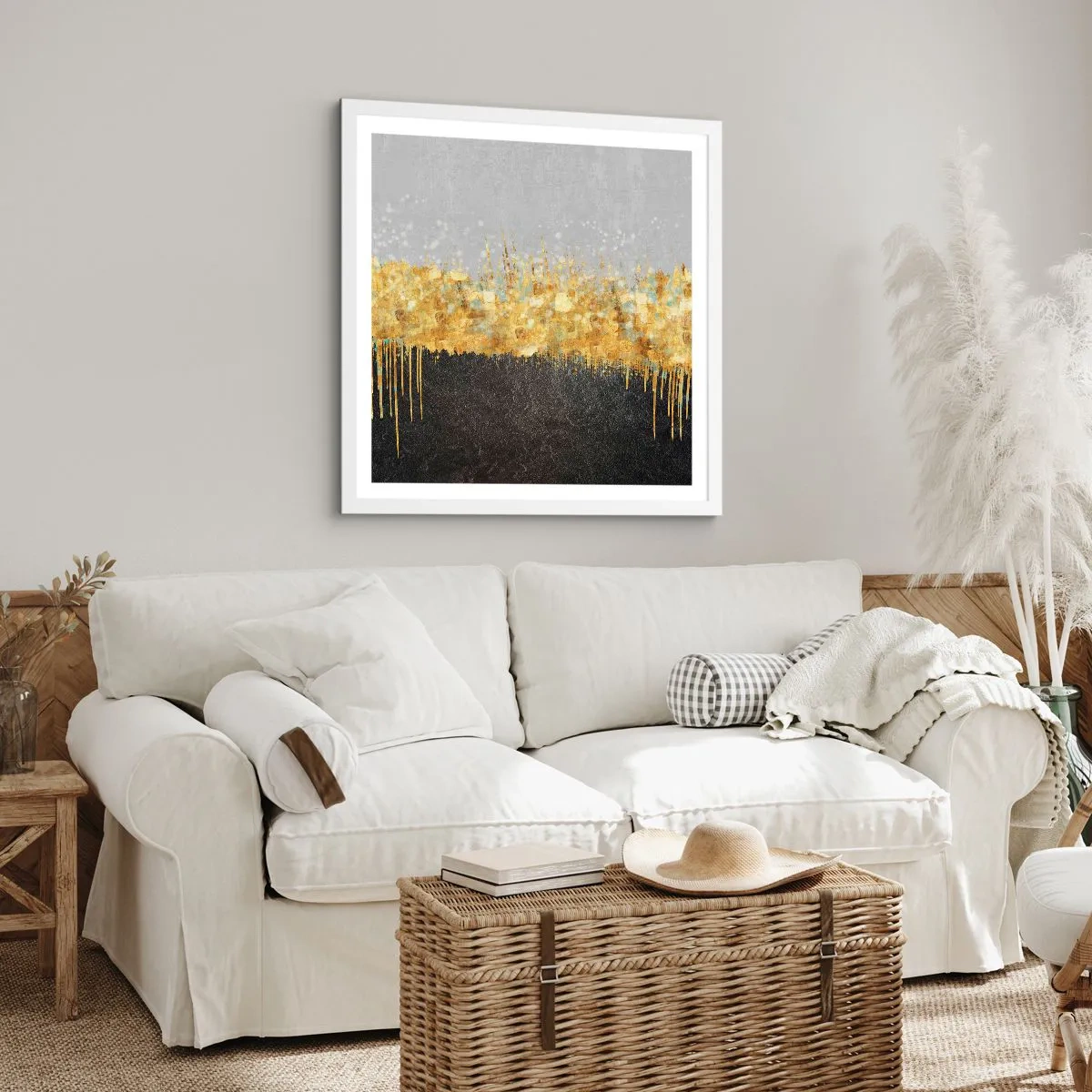 Plagát v bielom ráme - Dovnútra a nahor - 60x60 cm