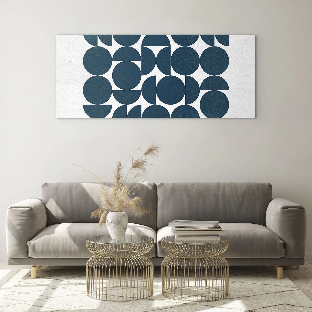 Obraz na skle - Kruhy a polkruhy - 100x40 cm