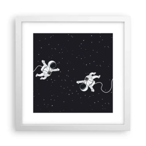 Plagát v bielom ráme - Kozmický tanec - 30x30 cm