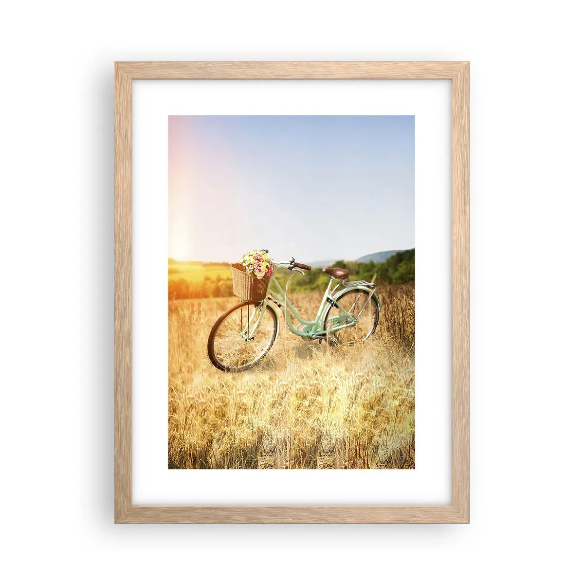 Plagát v ráme zo svetlého duba - Chvíľu tu zostanem - 30x40 cm