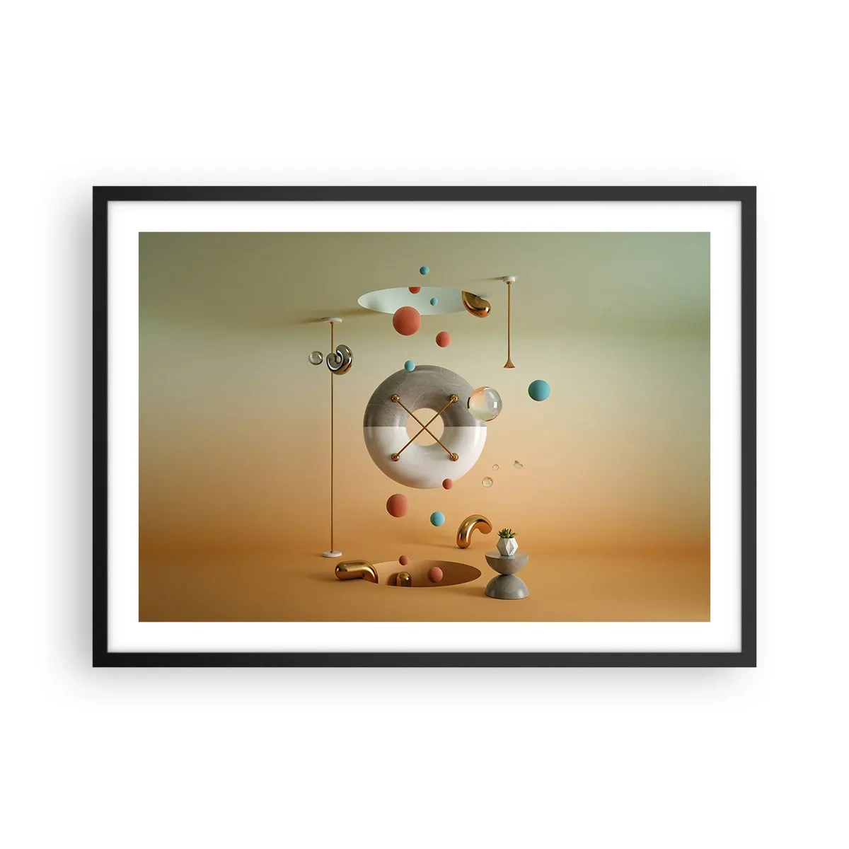 Plagát v čiernom ráme - Všetko je možné - 70x50 cm