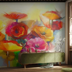 Fototapeta Premium Sand - Nielen červené - Kvety, Vlčie maky, Záhrada - 150x105 cm