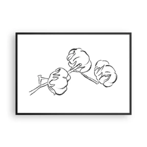 Plagát v čiernom ráme - Bavlnené páperie - 100x70 cm