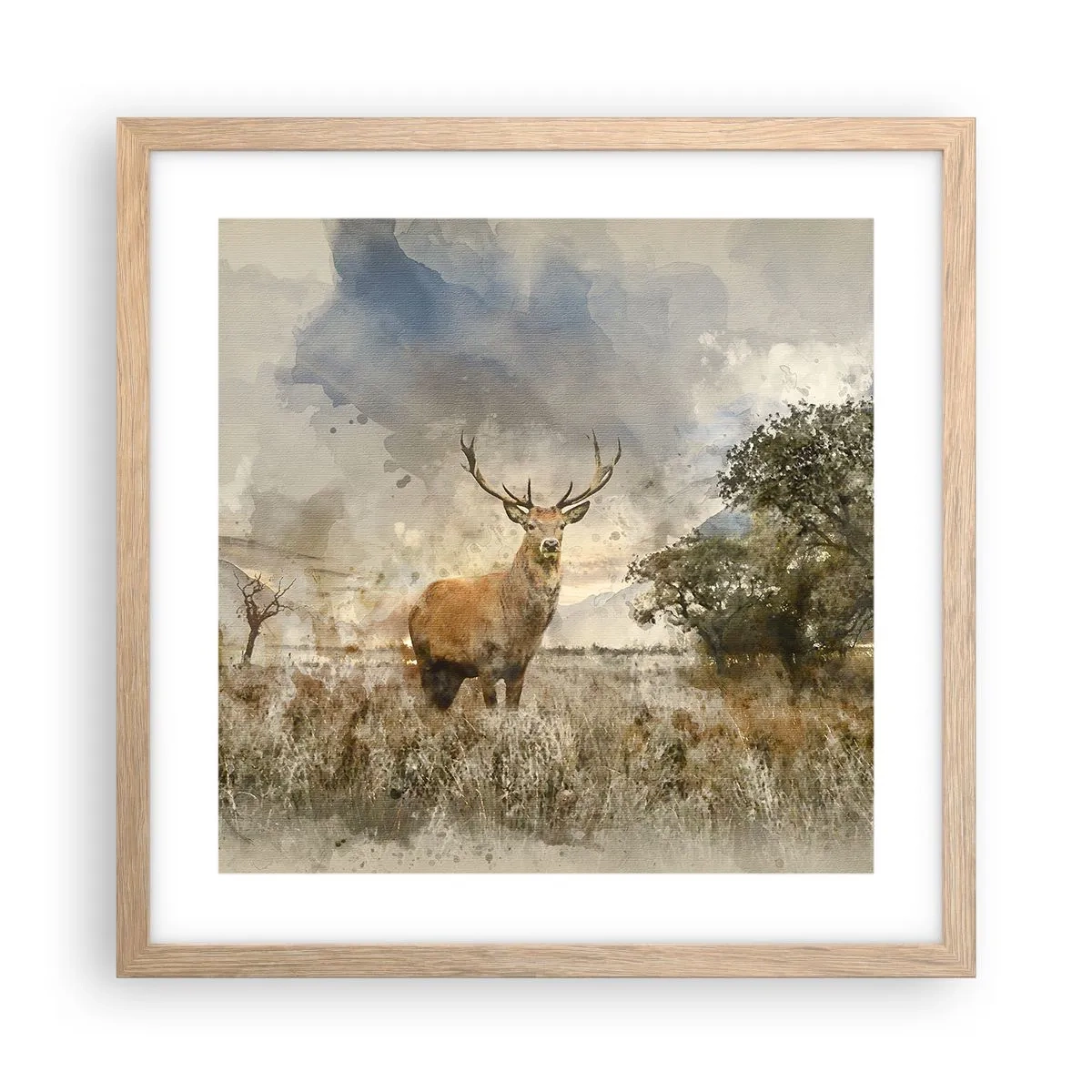 Plagát v ráme zo svetlého duba - Dôstojnosť - sila - majestátnosť - 40x40 cm