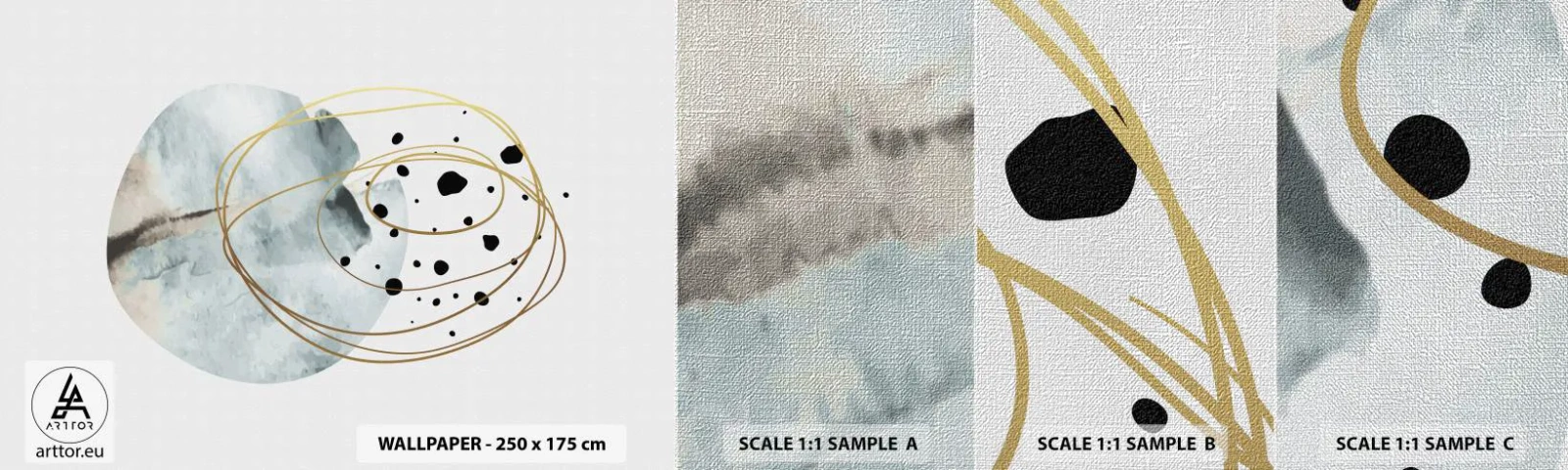 Vzorka fototapety Premium Canvas - V objatí priestoru - Abstrakcia, Kus, Moderný vzor - 100x30 cm