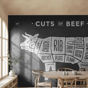 Fototapeta Standard Eco - Šlabikár mäsiara - Gastronómia, Bull, Hovädzie mäso - 350x256 cm