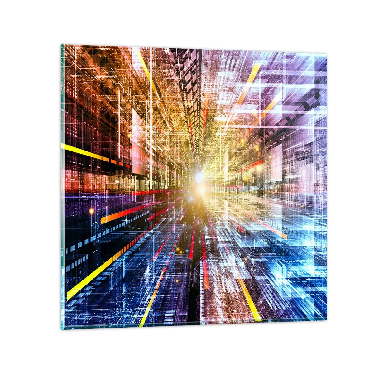 Obraz na skle - Osvetlená chodba - 40x40 cm