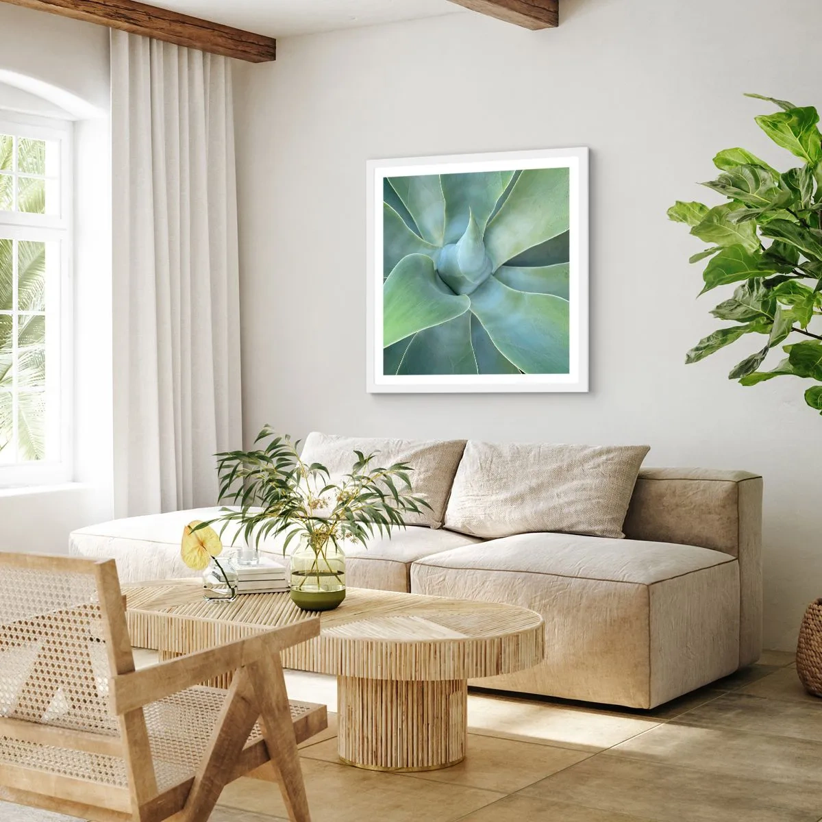 Plagát v bielom ráme - Zrodenie zelene - 60x60 cm