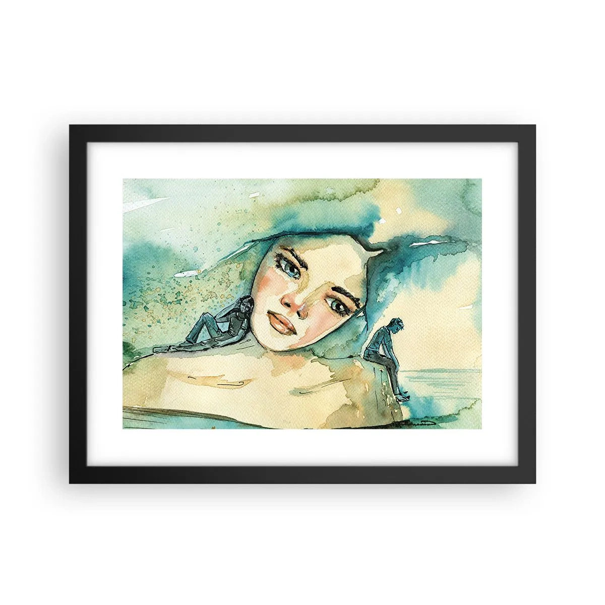 Plagát v čiernom ráme - Am I blue? - 40x30 cm
