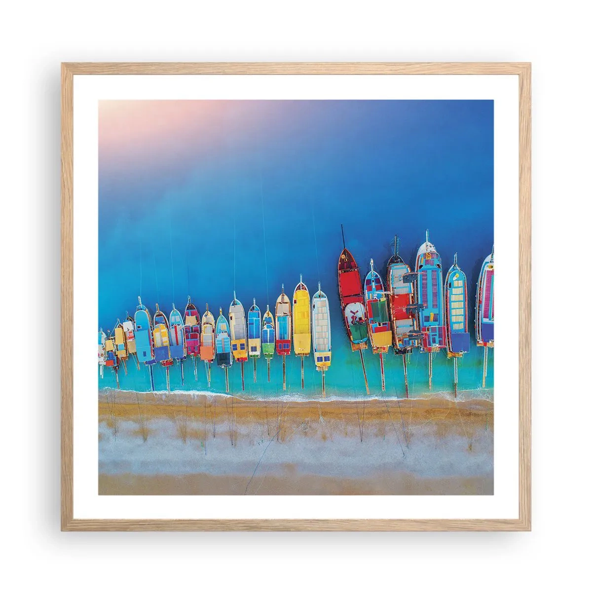 Plagát v ráme zo svetlého duba - Z vtáčej perspektívy - 60x60 cm