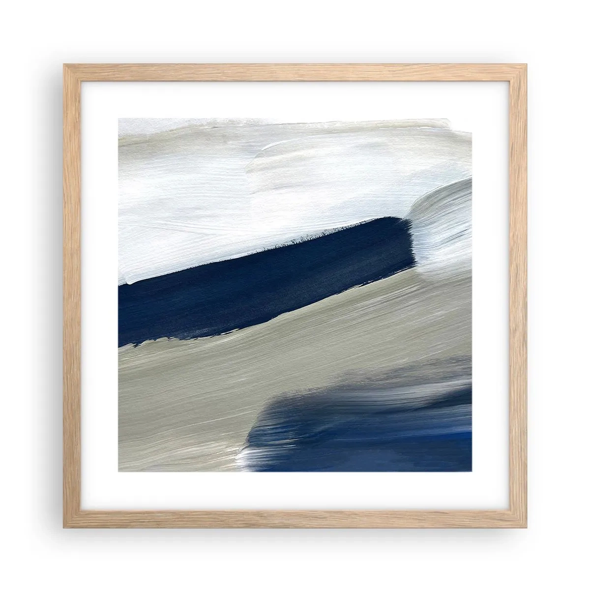 Plagát v ráme zo svetlého duba - Stretnutie s bielou - 40x40 cm