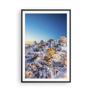 Plagát v čiernom ráme - Esencia Grécka - 61x91 cm
