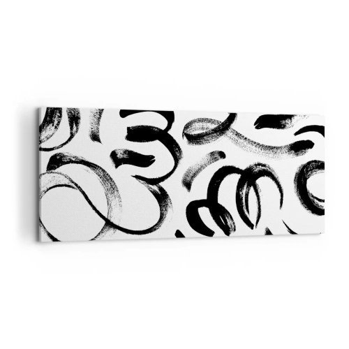 Obraz na plátne - Čierne na bielom - 100x40 cm