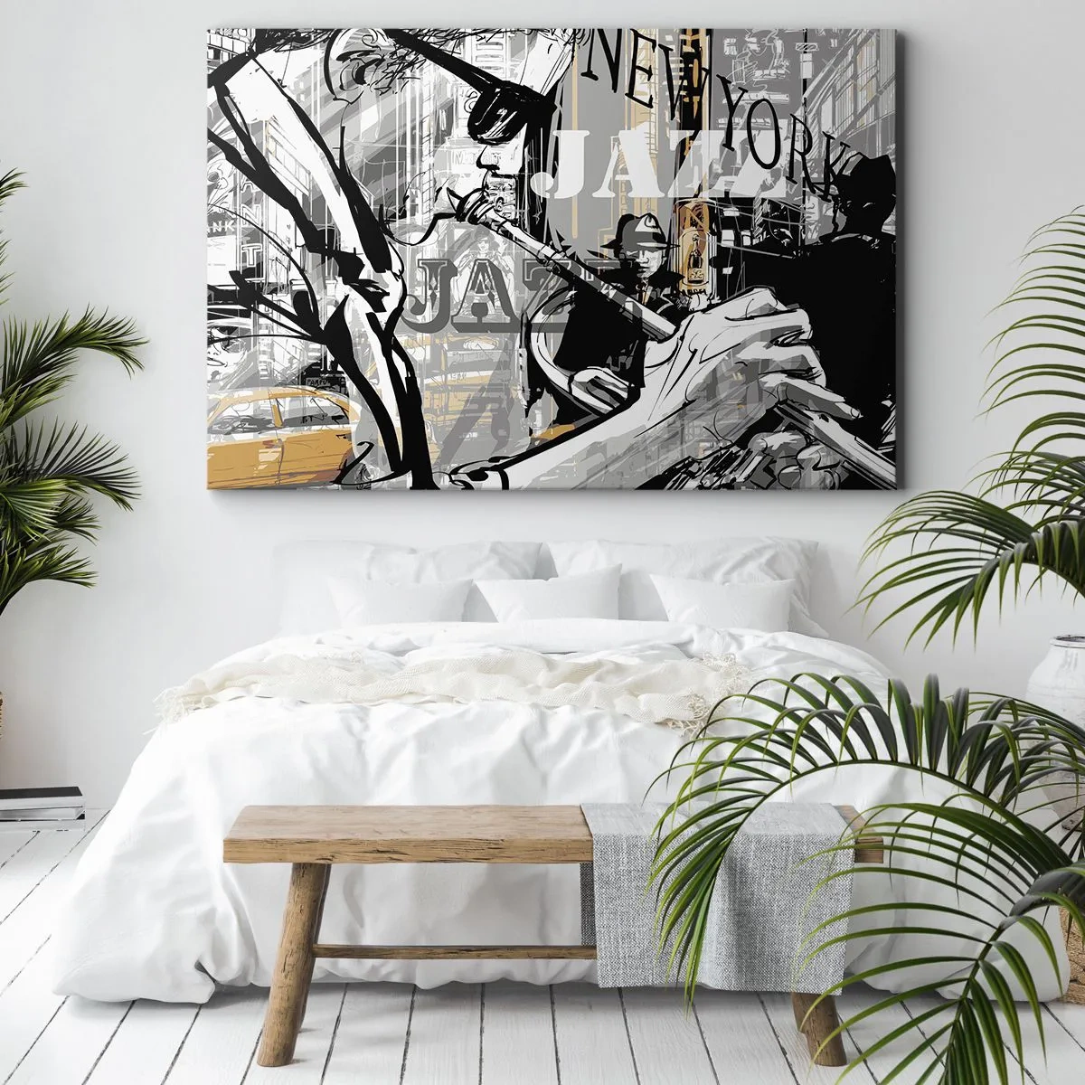 Obraz na plátne - Newyorská jazzová scéna - 70x50cm - V rytme New Yorku - Moderná nástenná dekorácia do obývacej izby a spálne ARTTOR
