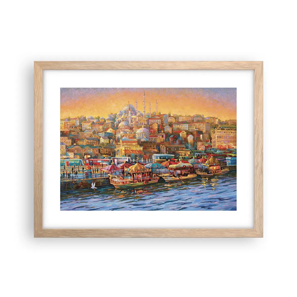 Plagát v ráme zo svetlého duba - Istanbulský príbeh - 40x30 cm