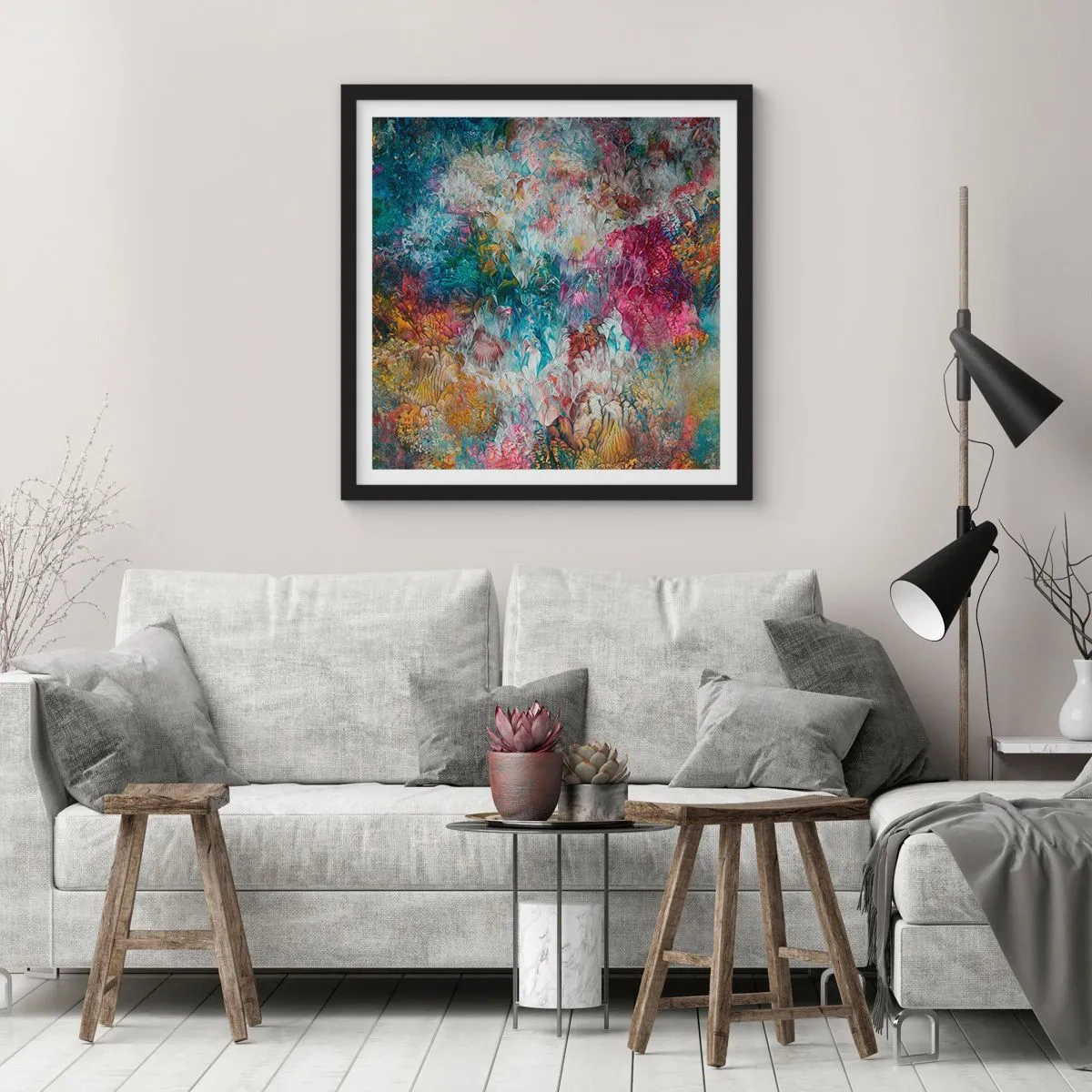 Plagát v čiernom ráme - V plnom rozkvete - 40x40 cm