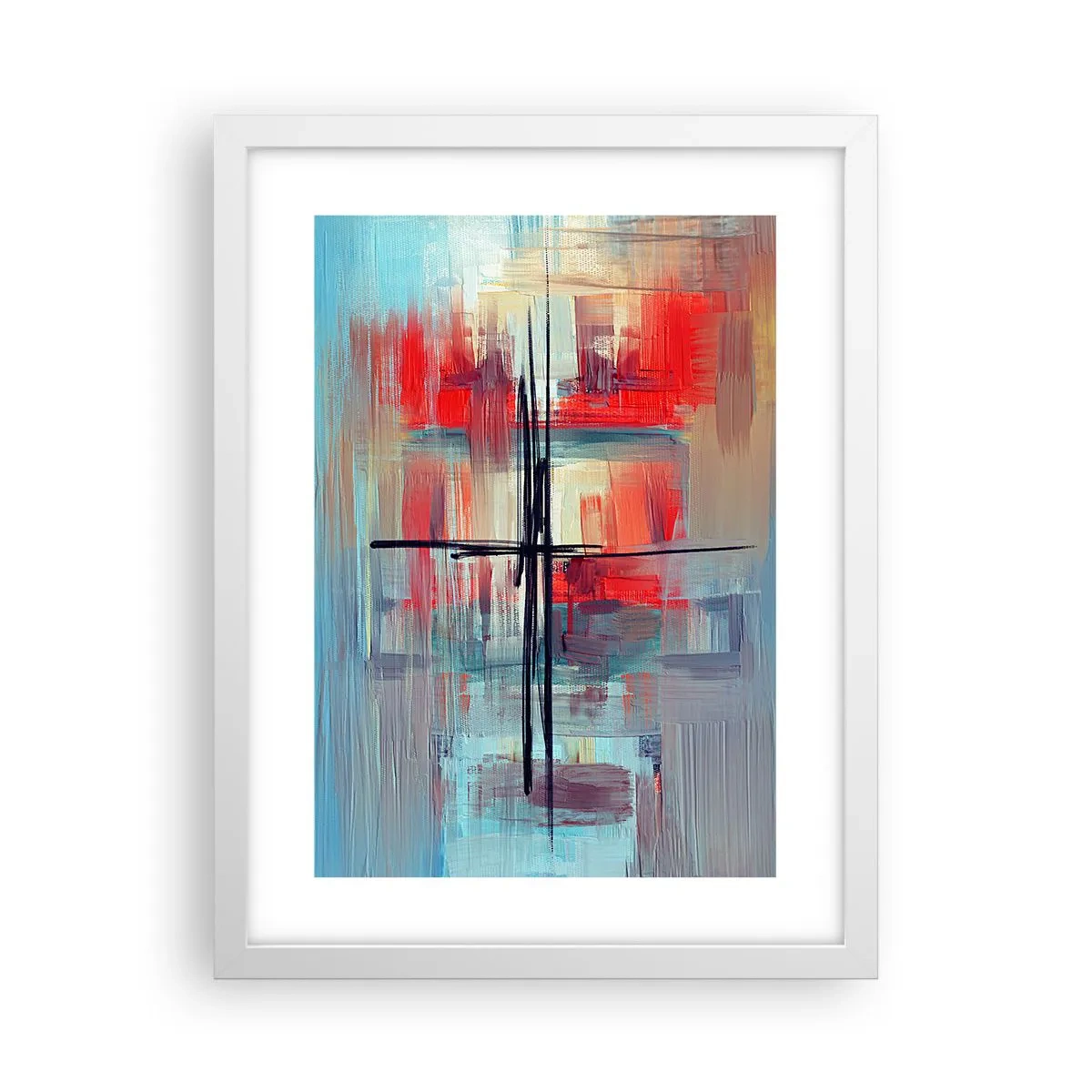 Plagát v bielom ráme - Krajina v neznámej dimenzii - 30x40 cm