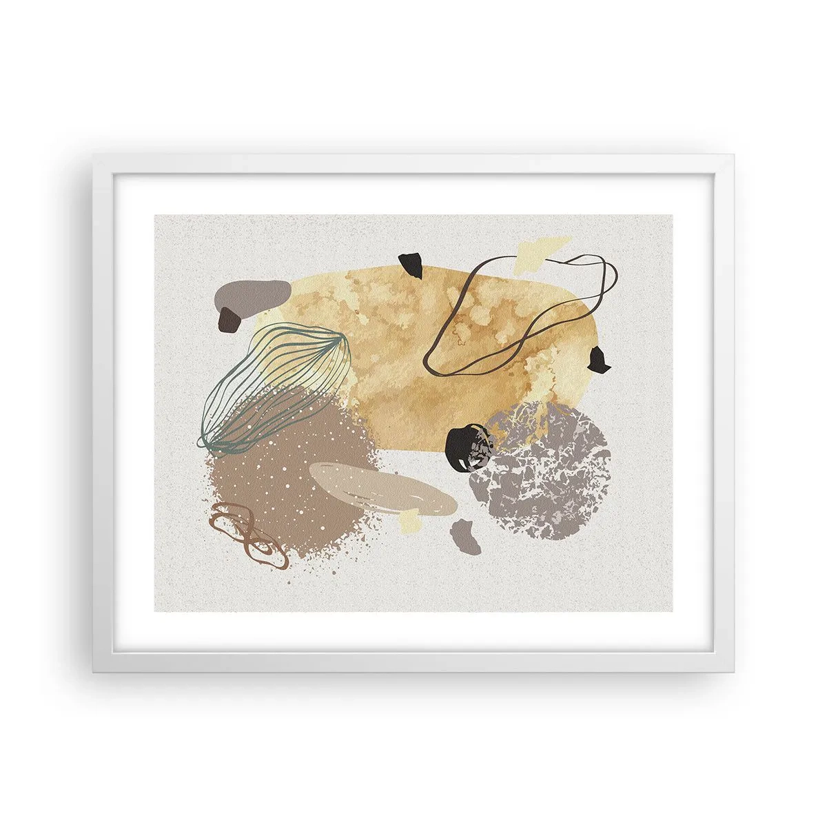 Plagát v bielom ráme - Abstraktná slivka - 50x40 cm