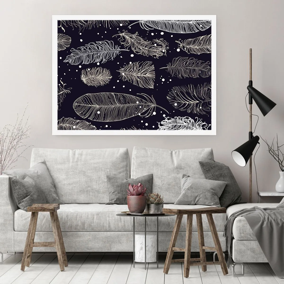 Plagát - Čipka s perím - 91x61 cm