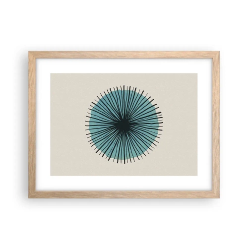 Plagát v ráme zo svetlého duba - Žiariaca modrá - 40x30 cm