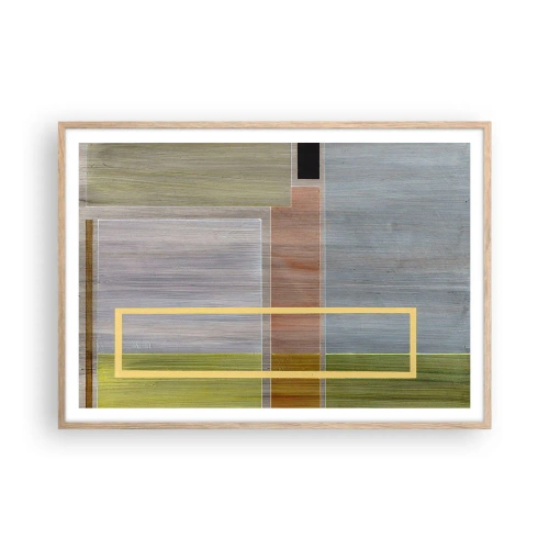 Plagát v ráme zo svetlého duba - Jednoducho a v kľude - 100x70 cm