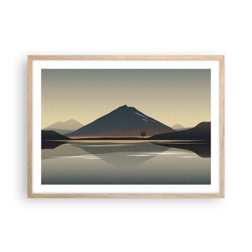 Plagát v ráme zo svetlého duba - Zrkadlový odraz - 70x50 cm