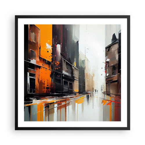 Plagát v čiernom ráme - Daždivý deň - 60x60 cm