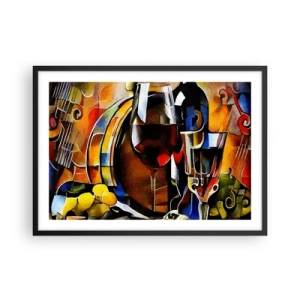 Plagát v čiernom ráme - Aj svet dostáva farby - 70x50 cm