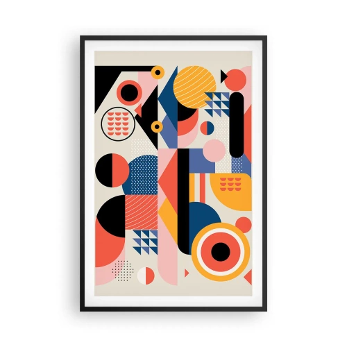 Plagát v čiernom ráme - Kompozícia: poďme sa hrať - 61x91 cm