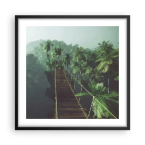 Plagát v čiernom ráme - Pri vodopáde zelene - 50x50 cm